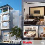 Thiết kế nhà phố phong cách hiện đại 4 tầng