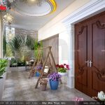 Tiểu cảnh tầng 5 của nhà ống