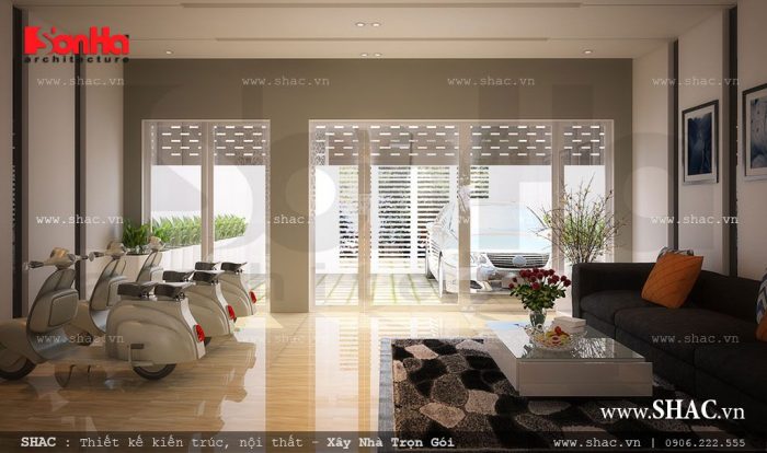 Tầng 1 để xe rộng rãi