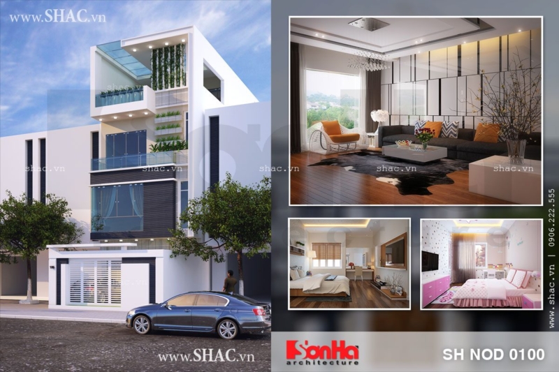 Nhà phố 4 tầng mặt tiền 6m50 đẹp