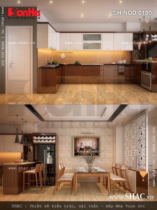 Bếp ăn đẹp cho nhà ống