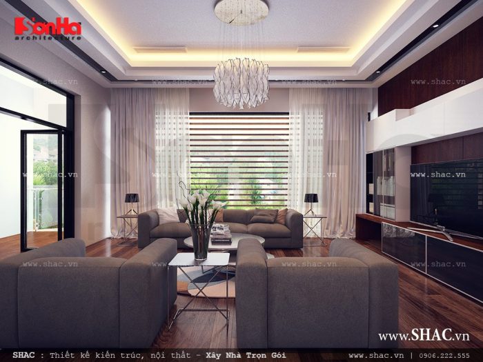 Khong gian phòng khách thoáng và rộng