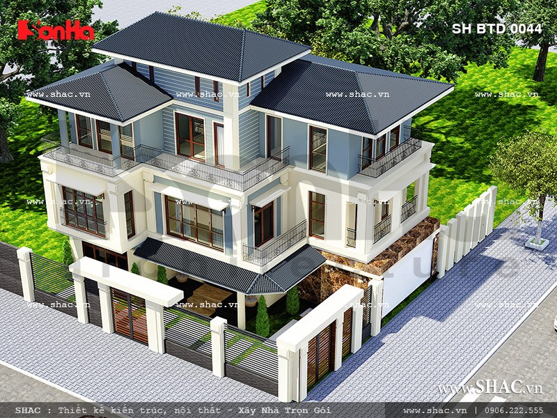 7 Mẫu Biệt Thự 3 Tầng Mặt Tiền 15m Sang Trọng, Thiết Kế Đẹp 1 biệt thự 3 tầng mặt tiền 15m