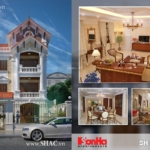 Nhà phố 3 tầng kiểu Pháp