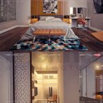 Phòng ngủ dành cho bố mẹ được thiết kế chủ đạo với gam màu ấm áp