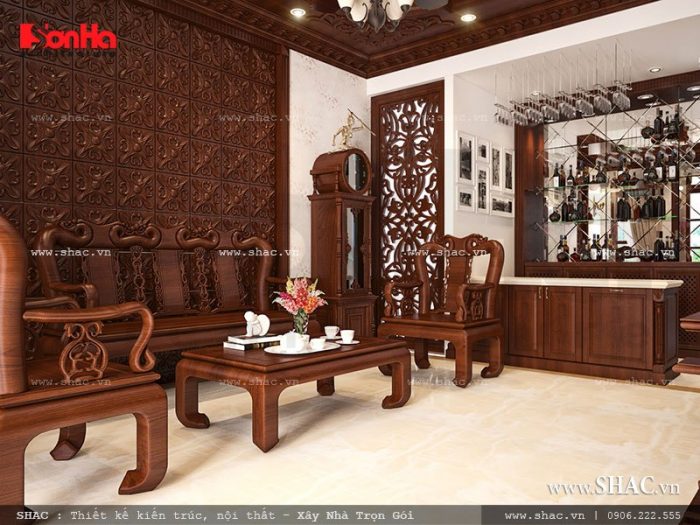 Phòng khách gỗ đẹp