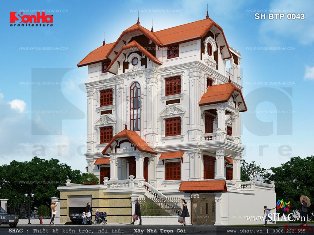 Biệt thự 5 tầng kiểu Pháp đẹp - SH BTP 0043