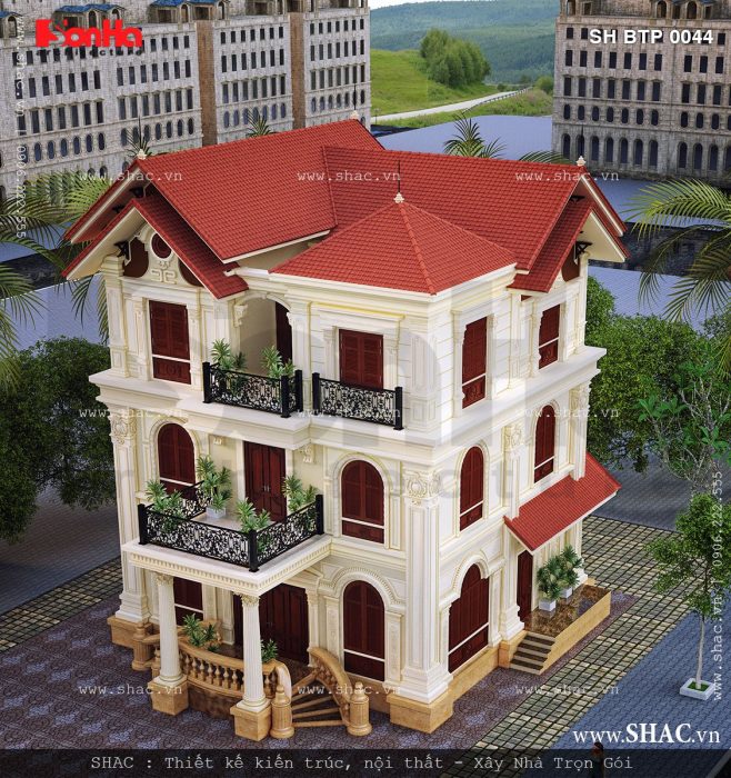 Biệt thự đẹp hình vuông