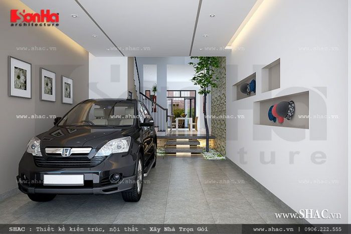 Gara để xe tại tầng 1