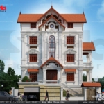 Ngôi biệt thự có kiến trúc 5 tầng kiểu pháp