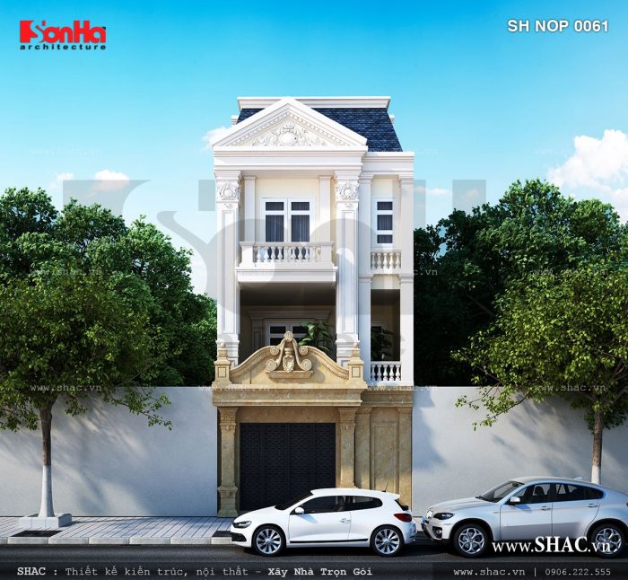 Mẫu thiết kế nhà phố tân cổ điển 3 tầng