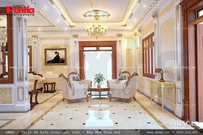 Một góc phòng khách phong cách Pháp đẹp