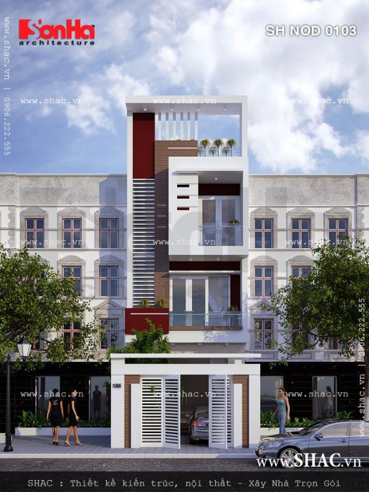 Nhà ống hiện đại 3 tầng hai phòng ngủ