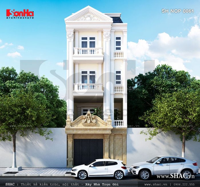 Nhà ống tân cổ điển kiến trúc Pháp 4 tầng