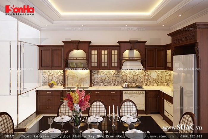 Thiết kế tủ bếp bằng gỗ đẹp