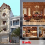 Nhà phố 4 tầng với nội thất gỗ sang trọng