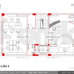 Bản vẽ mặt bằng công năng lầu 2 của nhà ống sh nop 0065