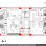 Bản vẽ mặt bằng công năng lầu 5 của nhà ống