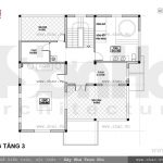 Bản vẽ mặt bằng tầng 3 biệt thự pháp 3 tầng