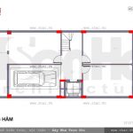 Bản vẽ mặt bằng công năng tầng hầm của nhà ống