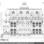 Bản vẽ mặt đứng biệt thự Pháp cổ điển