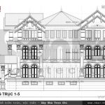 Bản vẽ mặt đứng của biệt thự Pháp