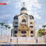 Bên ngoài biệt thự lâu đài