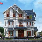 Biệt thự 3 tầng mái chéo phong cách tân cổ điển đẹp Mẫu biệt thự 3 tầng kiến trúc pháp nhẹ nhàng