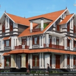 Biệt thự 3 tầng tân cổ điển mái ngói đẹp