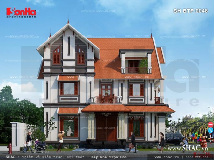 Biệt thự phố mái ngói đẹp