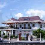 Biệt thự sân vườn 2 tầng phong cách tân cổ điển