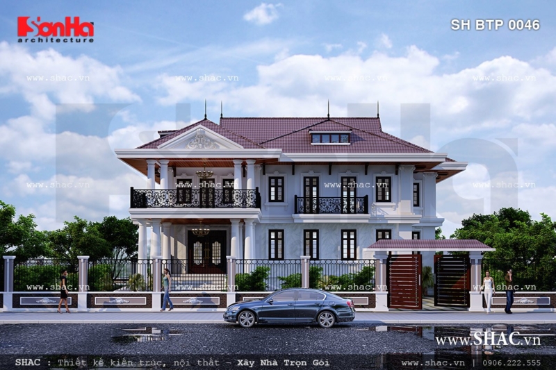 Thiết kế Biệt thự sân vườn rộng