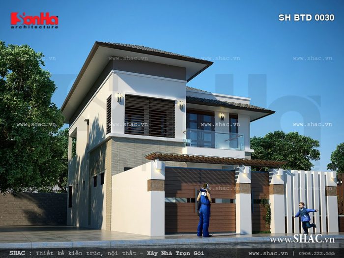 Kiến trúc biệt thự mini 2 tầng đẹp