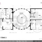 Bàn vẽ mặt bằng tầng 2 biệt thự