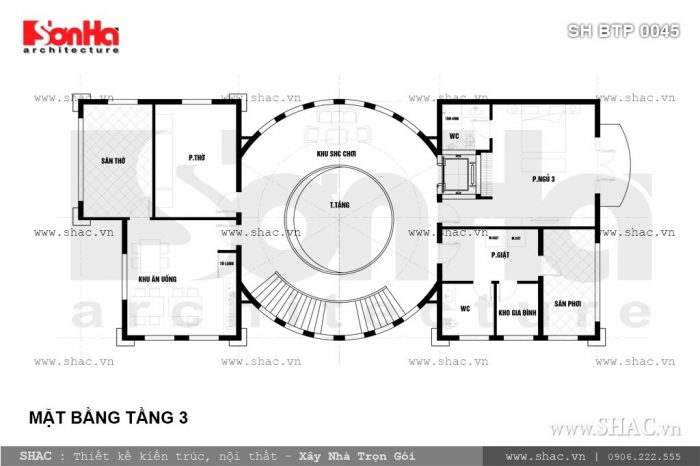 Bản vẽ mặt bằng tầng 3