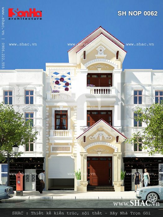 Nhà ống 3 tâng kiến trúc Pháp