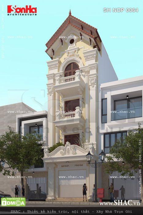 Nhà phố kiểu pháp với nội thất gỗ