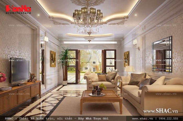 Phòng khách sang trọng theo phong cách Pháp