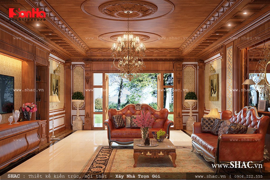 Thiết kế nội thất gỗ gõ đỏ tân cổ điển đỉnh cao  Mã số KATA 01025