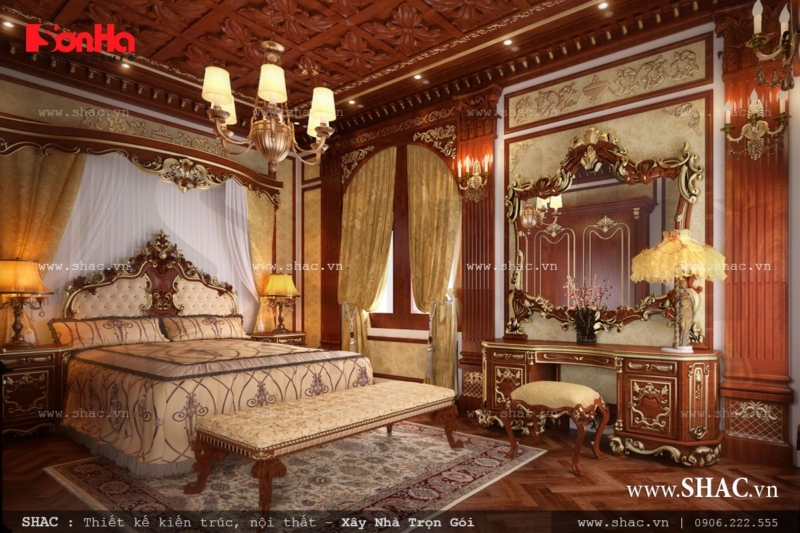Phòng ngủ được ốp gỗ sang trọng SH BTLD 0016