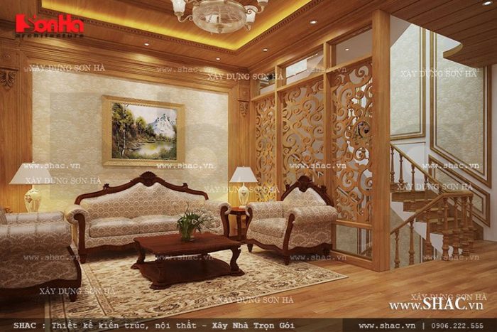 Phòng sinh hoạt chung sử dụng gỗ