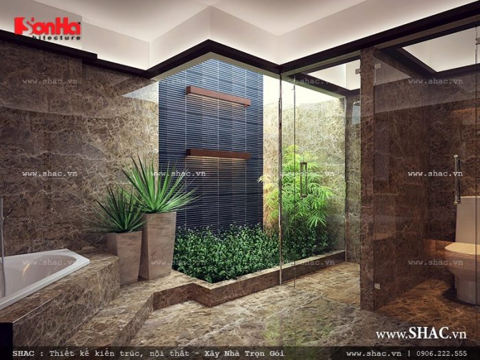 Phòng tắm lộ thiên đẹp cho nhà ống