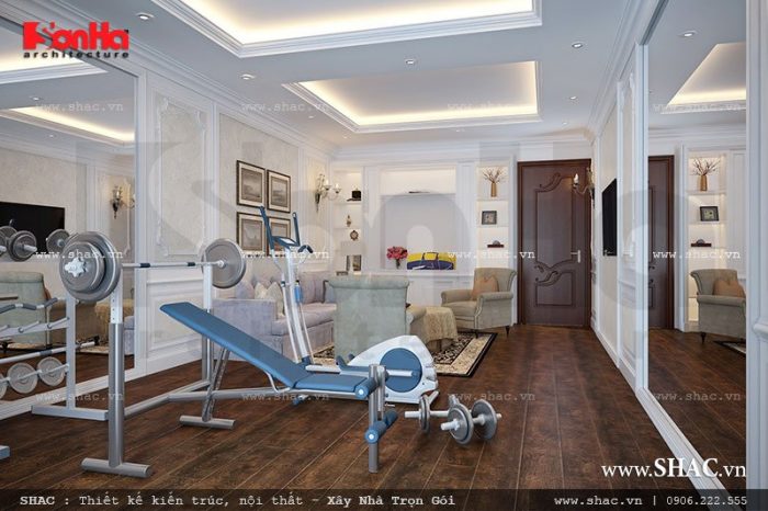 Phòng tậ được bố trí cạnh phòng SHC