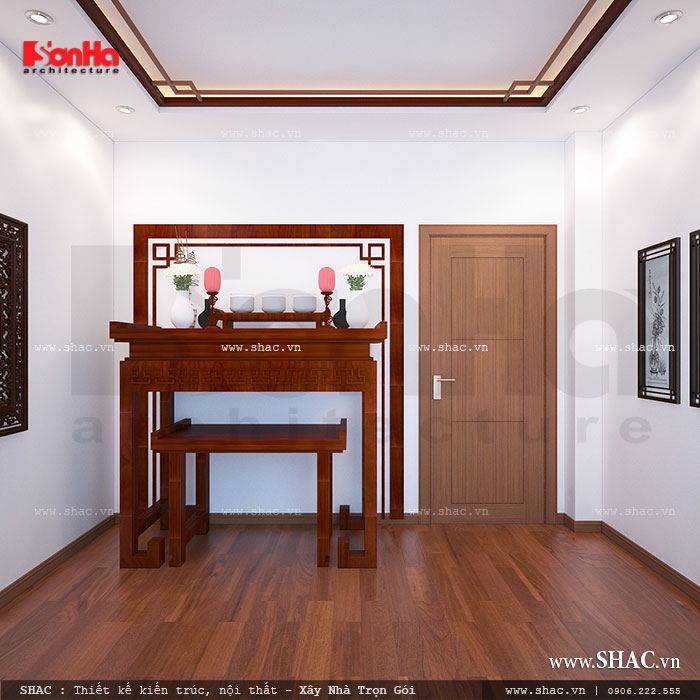 Phòng thờ đơn giản trang nghiêm