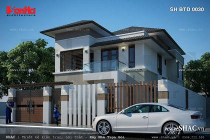 Thiết kế biệt thự 2 tầng kiến trúc hiện đại