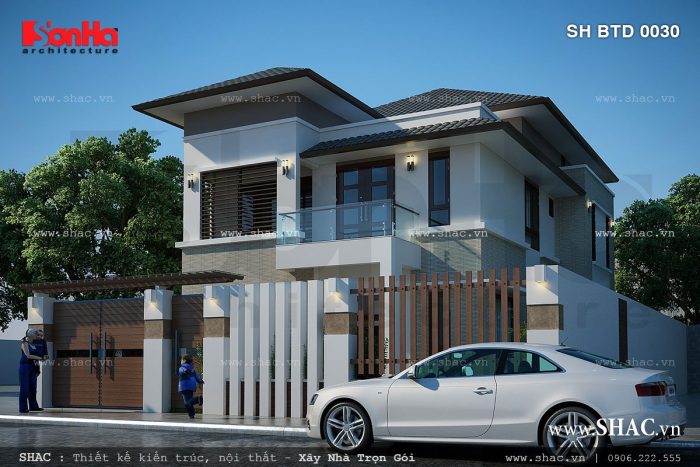 Thiết kế biệt thự 2 tầng kiến trúc hiện đại Thiết kế biệt thự 2 tầng kiến trúc hiện đại