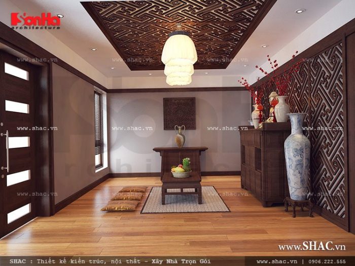 Thiết kế nội thất phòng thờ nhà ống đẹp