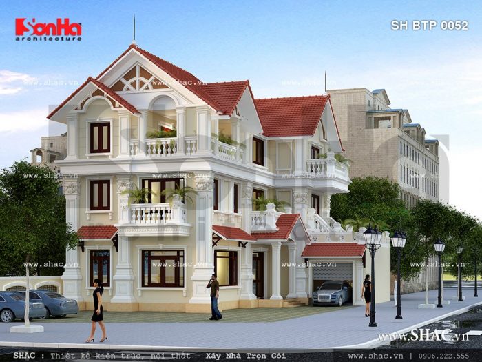 Biệt thự 3 tầng kiến trúc pháp đẹp