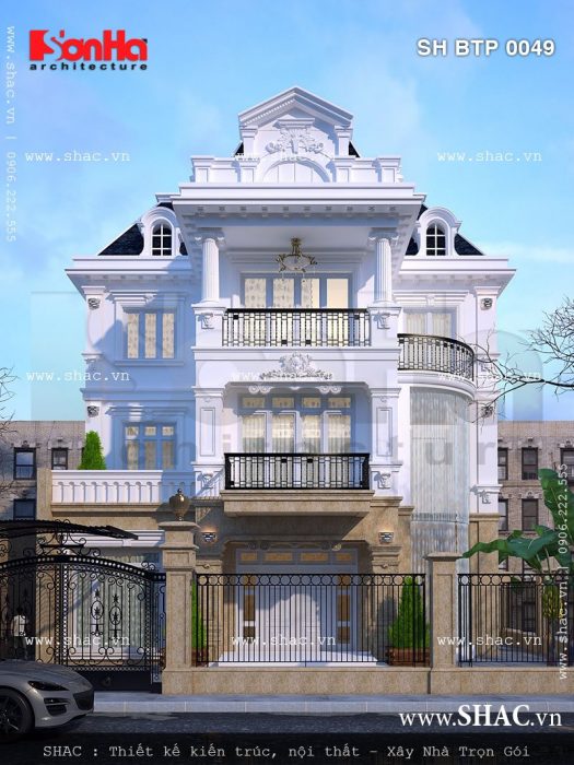 Biệt thự 3 tầng kiến trúc pháp độc đáo