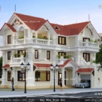 Biệt thự 3 tầng kiểu pháp kết hợp mái đỏ
